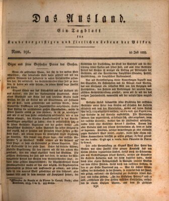 Das Ausland Freitag 10. Juli 1829