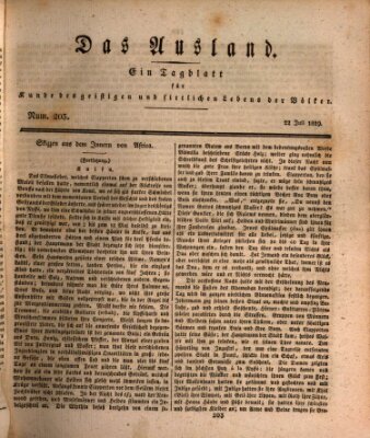 Das Ausland Mittwoch 22. Juli 1829