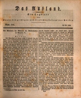 Das Ausland Mittwoch 29. Juli 1829