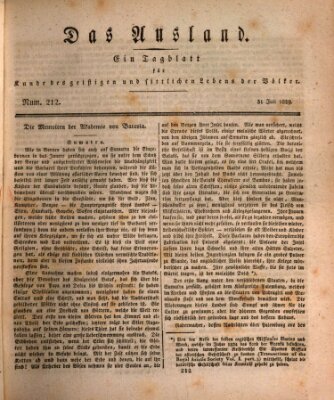 Das Ausland Freitag 31. Juli 1829