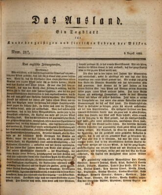 Das Ausland Mittwoch 5. August 1829