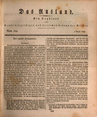 Das Ausland Freitag 7. August 1829