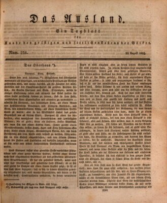 Das Ausland Samstag 22. August 1829