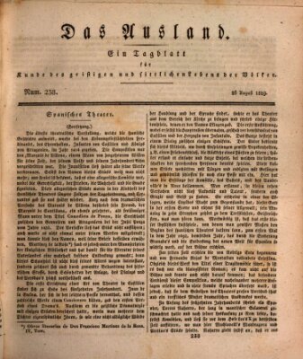 Das Ausland Mittwoch 26. August 1829