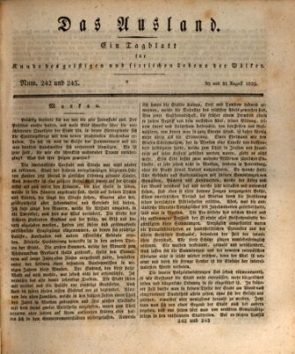 Das Ausland Montag 31. August 1829