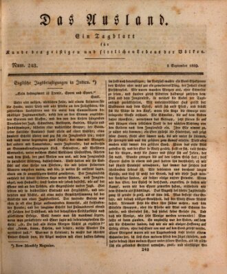 Das Ausland Samstag 5. September 1829