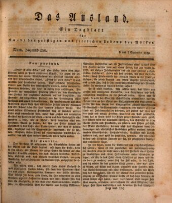 Das Ausland Montag 7. September 1829