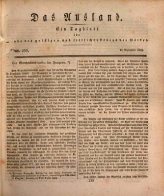 Das Ausland Donnerstag 10. September 1829