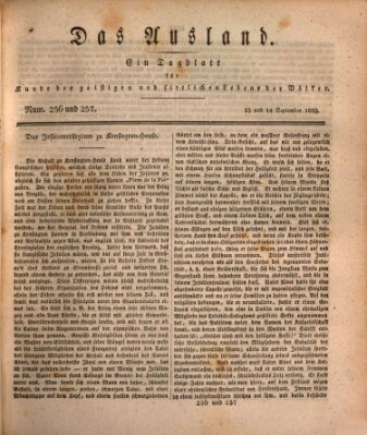 Das Ausland Montag 14. September 1829