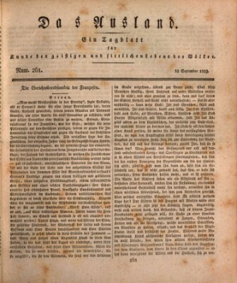 Das Ausland Freitag 18. September 1829