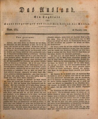 Das Ausland Dienstag 22. September 1829