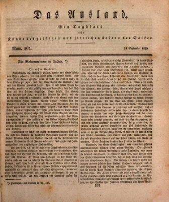 Das Ausland Donnerstag 24. September 1829