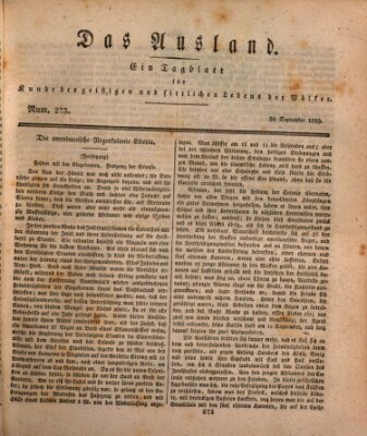 Das Ausland Mittwoch 30. September 1829