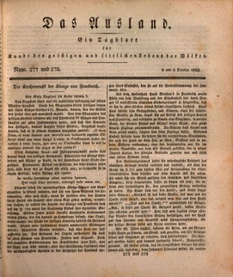 Das Ausland Sonntag 4. Oktober 1829