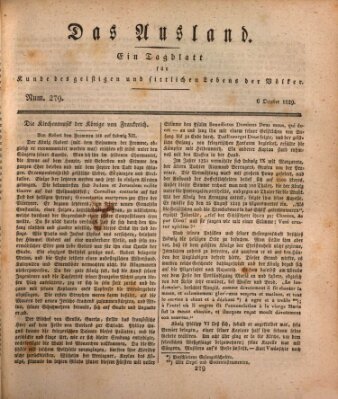 Das Ausland Dienstag 6. Oktober 1829