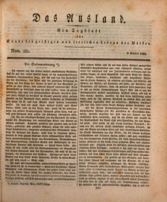 Das Ausland Donnerstag 8. Oktober 1829