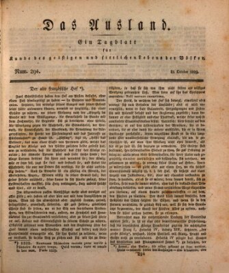 Das Ausland Mittwoch 21. Oktober 1829