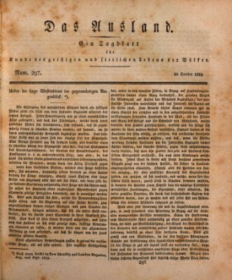 Das Ausland Samstag 24. Oktober 1829