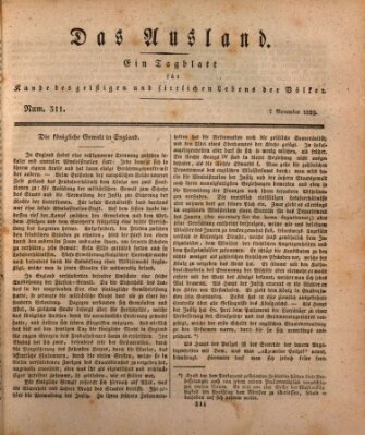 Das Ausland Samstag 7. November 1829