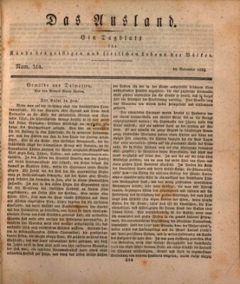 Das Ausland Dienstag 10. November 1829