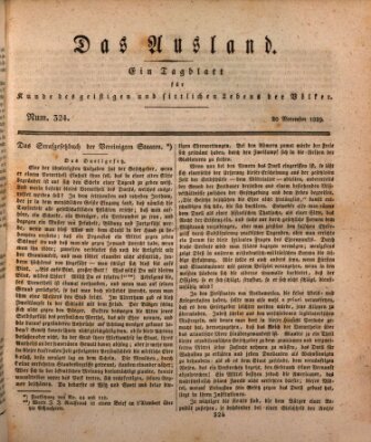 Das Ausland Freitag 20. November 1829