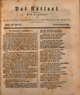 Das Ausland Sonntag 22. November 1829