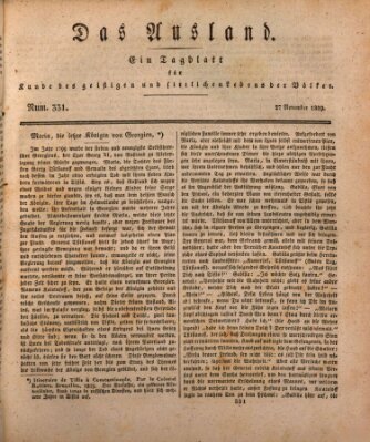 Das Ausland Freitag 27. November 1829