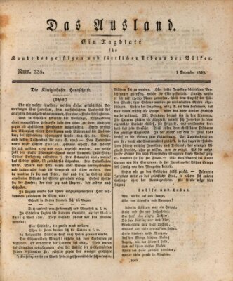 Das Ausland Dienstag 1. Dezember 1829