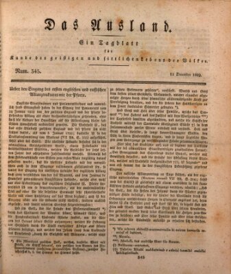 Das Ausland Freitag 11. Dezember 1829