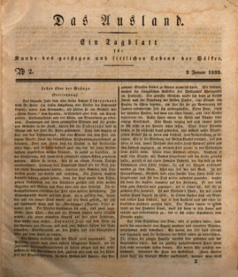 Das Ausland Mittwoch 2. Januar 1833