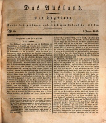 Das Ausland Samstag 5. Januar 1833