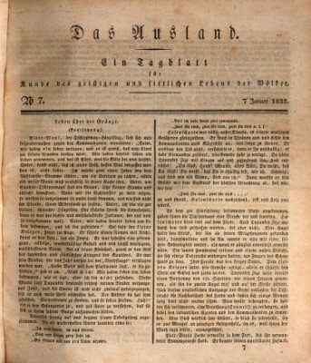 Das Ausland Montag 7. Januar 1833