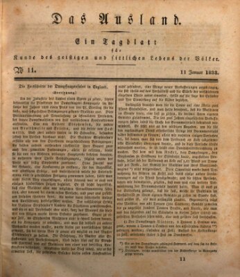 Das Ausland Freitag 11. Januar 1833