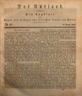 Das Ausland Sonntag 13. Januar 1833