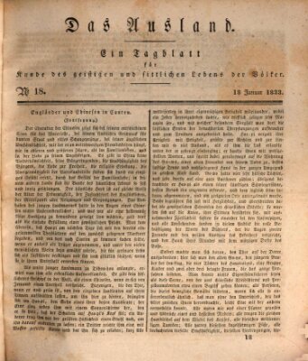 Das Ausland Freitag 18. Januar 1833