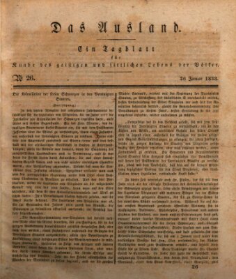 Das Ausland Samstag 26. Januar 1833