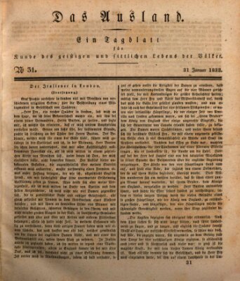 Das Ausland Donnerstag 31. Januar 1833