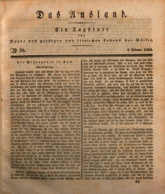 Das Ausland Sonntag 3. Februar 1833