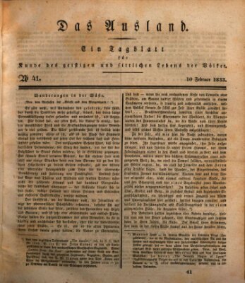 Das Ausland Sonntag 10. Februar 1833