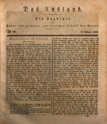 Das Ausland Freitag 15. Februar 1833