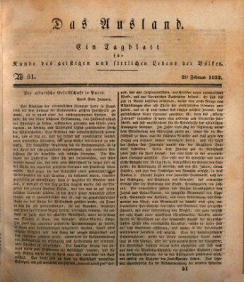 Das Ausland Mittwoch 20. Februar 1833