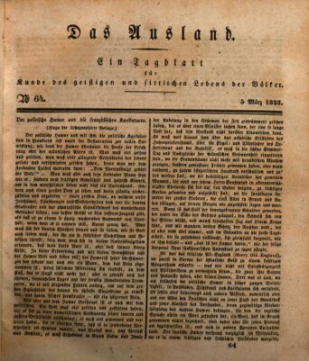 Das Ausland Dienstag 5. März 1833