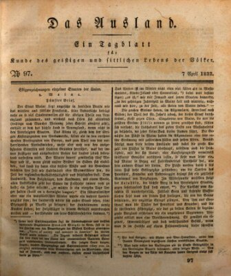 Das Ausland Sonntag 7. April 1833