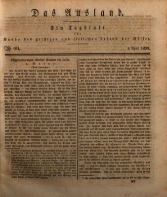 Das Ausland Dienstag 9. April 1833