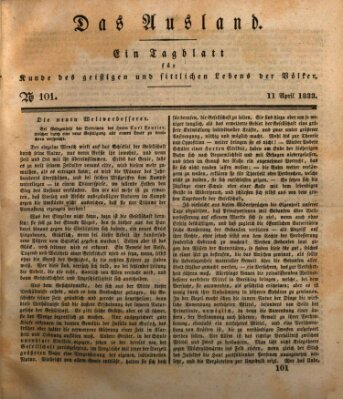 Das Ausland Donnerstag 11. April 1833