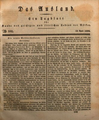 Das Ausland Freitag 12. April 1833