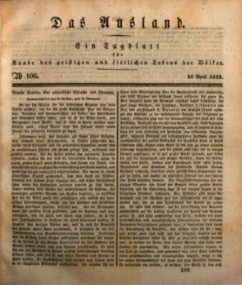 Das Ausland Dienstag 16. April 1833