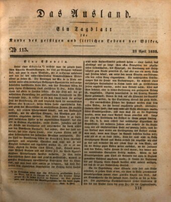 Das Ausland Dienstag 23. April 1833