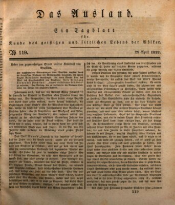 Das Ausland Montag 29. April 1833