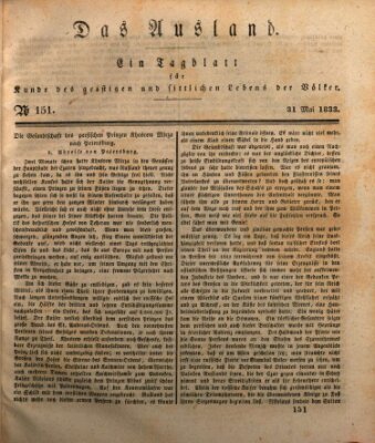 Das Ausland Freitag 31. Mai 1833